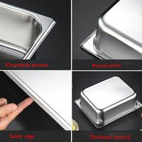 Peralatan katering dapur komersial stainless steel gn food pan gastronorm pan