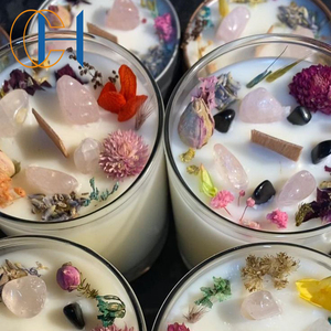 C & H tinh dầu hoa hồng thạch anh và thạch anh tím tinh thể đá quý sáp đậu nành tự nhiên nến thơm - Product Image 3