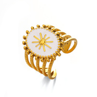 Cincin Enamel Gaya Retro Eropa dan Amerika, Cincin Hip Hop Personal, Cincin Oval Terbuka Trendi untuk Wanita