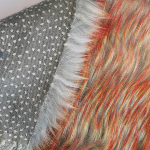 Copridivano e Cuscino in <span class=keywords><strong>Pelliccia</strong></span> Sintetica Stampata, Caldo e alla Moda per Autunno e Inverno, Tessuto per la Casa in 100% Poliestere, <span class=keywords><strong>Arancione</strong></span> e Grigio - Product Image 3