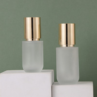 Ensemble de flacons pompe en verre transparent givré et de pots à couvercle doré de 40 ml, 60 ml, 100 ml, 120 ml et 50 g pour crème