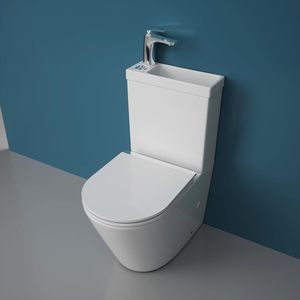 Inodoro de Cerámica 2 en 1 <span class=keywords><strong>con</strong></span> <span class=keywords><strong>Lavabo</strong></span> Integrado, Ahorro de Agua, Conjunto de Inodoro <span class=keywords><strong>con</strong></span> Lavamanos Incorporado - Product Image 1