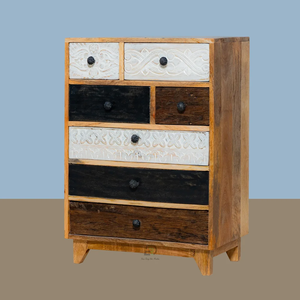 Mueble de Almacenamiento de Madera de Mango Antigua de la Mejor Calidad, con Marco de Hierro Vintage y Múltiples Cajones, para Sala de Estar - Product Image 2