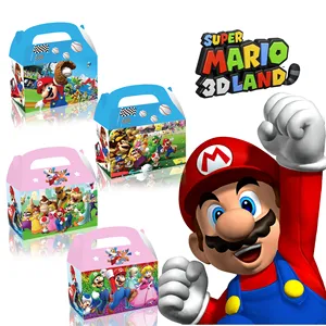 Cartoon Mario Brothers Theme Party Candy Cookie coffrets cadeaux avec poignée
