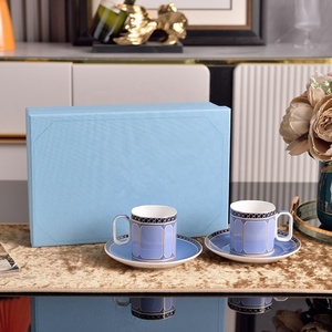 Simple European Style Floral Afternoon <b>Tea</b> <b>Set</b> with 200ml Green Bone China Coffee <b>Cup</b> and Saucers - Product Image 3