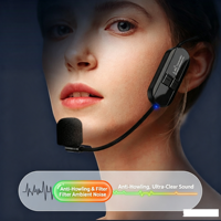 Microphone-casque sans fil 2,4 GHz supercardioïde avec batterie intégrée pour enseignant, guide touristique, amplificateur Little Bee un-vers-deux