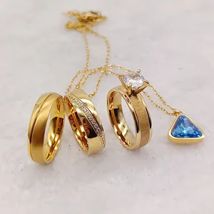 Hayranlık alyanslar takı kolye özel 24k altın kaplama evlilik gelin setleri çiftler bague aliancas aneis anel anillos