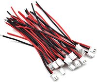 20 مجموعة من محولات JST-XH صغيرة الحجم بخطوة 2.54 مم و2 دبوس، مصنفة IP67، مع كابلات سيليكون معزولة بالـ PVC بطول 10 سم للإلكترونيات والكمبيوتر
