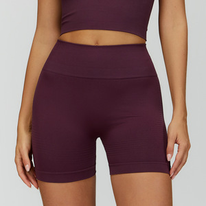 Shorts de sport athlétiques <span class=keywords><strong>pour</strong></span> femmes sans couture avec logo personnalisé, fessier galbé, entraînement, course à pied, taille haute, collants de sport, shorts de gym - Product Image 4
