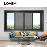 La última ventana corredera moderna, techo de impacto, la mejor ventana corredera de aluminio con marco horizontal de aleación de aluminio de tipo fijo