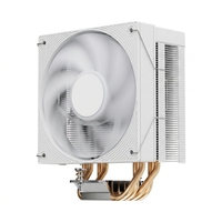 Refroidisseur d'air pour processeur noir avec double boucle ARGB, couvercle supérieur en aluminium, 4 caloducs en cuivre, roulement fluide, ventilateur 4 broches 120 mm pour boîtier d'ordinateur