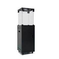 Chauffage au gaz portable en gros, foyer carré 11KW pour extérieur, GPL Propane avec brûleur en acier inoxydable pour usage en café et hôtel