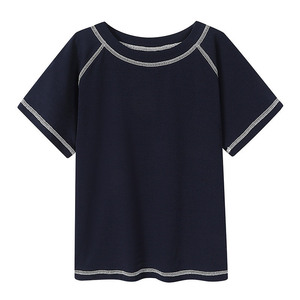 Camiseta de Manga Corta con Cuello Redondo en Gris Jaspeado, Ropa de Trabajo de Algodón, Ropa Informal - Product Image 2