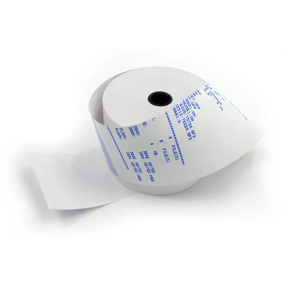 blue printing 100% quality cash register preprinting cash register tape for cashier Bank ATM Paper