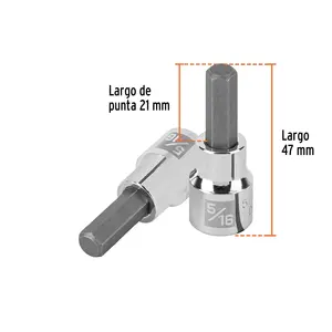 Boîte de 6 douilles hexagonales de 5/16 po, entraînement de 3/8 po, TRUPER - Product Image 2