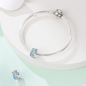 Breloque en Cuivre Plaqué Argent 925 avec Zircon Cubique, Perle d'Arrêt, Entretoise, Fermoir de Bracelet, Breloque Étoile, Lune, Fleur, Cadeau pour Femme - Product Image 5