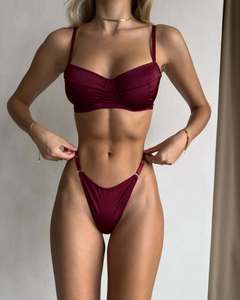 Set di Lingerie Sexy da Donna <span class=keywords><strong>con</strong></span> Reggiseno Push-Up a Vita Bassa e Perizoma - Product Image 4