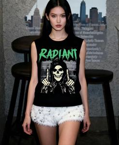 Kadın etekler şort 2 parça Set kadın kıyafetler Streetwear etekler setleri yaz kadın setleri o-boyun ince şort eşleştirme sıska - Product Image 4