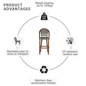 (E200779-<span class=keywords><strong>bar</strong></span>) Nội thất nhà hàng ngoài trời hiện đại Ghế quầy <span class=keywords><strong>bar</strong></span> cao - Product Image 6