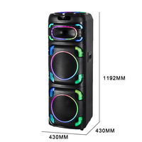 CH-2213 Altavoces Inalámbricos Dobles de 12 Pulgadas con Luces RGB, Funcionamiento con Batería, Altavoz para Cine en Casa, Fiestas al Aire Libre, Comunicación USB, FM