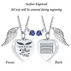 Cuore cremazione memoriale ceneri urna Birthstone collana <span class=keywords><strong>gioielli</strong></span> ricordo ciondolo medaglione-ero <span class=keywords><strong>il</strong></span> suo angelo ora lei è mia - Product Image 3
