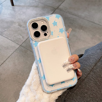 Funda Híbrida 2 en 1 con Cubierta Trasera Magnética de Gel y Lente de Diamante para iPhone 18 Pro Max 17 Air 16 15 Plus