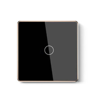 Interruptor de Pared Zigbee de Aluminio Contemporáneo con Cristal Templado de 4 Vías para la Aplicación Tuya Smart Life, con Control Táctil de Punto Cóncavo