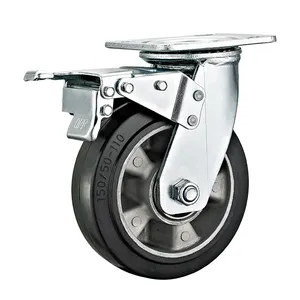 4"5"6"8" Caster Wheels Aluminium Core Rubber Caster Trolley Caster Rubber Wheels