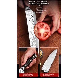 Juego de Cuchillos de Cocina Multifuncional de 15 Piezas, Acero Inoxidable, Mango de ABS, Hoja Grabada, Cuchillo de Chef Autoafilable con Soporte - Product Image 3