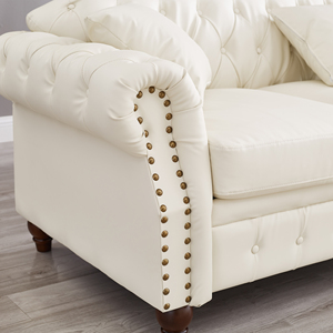 Ensemble de canapés sectionnels Chesterfield classiques, design contemporain haut de gamme pour salon, avec fonction extensible - Product Image 6