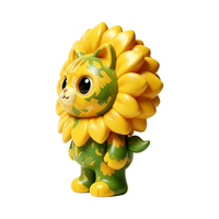 Figurine en PVC OEM personnalisée, Chat Tournesol, Figurine en plastique de collection, Cadeau de festival pour meilleurs amis, Moulage par injection, Direct usine