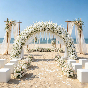 Wholesale White Wedding Flower Arch Silk Flower Backdrop Wedding Arch for Wedding Event Decoration - Product Image 1