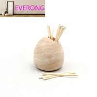 Support d'encens décoratif en marbre travertin naturel de style nordique personnalisé, base de rangement créative pour la maison
