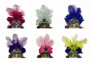Coiffure en plume de BURLESQUE, COSTUME SALOON CAN smba pour fille, serre-tête - Product Image 6