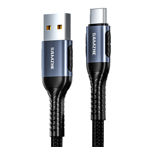 SAMZHE Geflochtenes 66W Schnellladekabel USB-A auf USB-C 6A Schnellladung & Datensynchronisationskabel für Handys Tablets Powerbank - Product Image 1