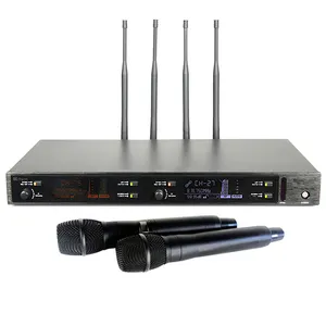 2 channels high quality uhf dynamic wireless microphone professional stage performance
