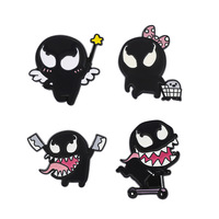 Broche émaillée personnalisée en gros, motif monstre extraterrestre d'Halloween, badge effrayant pour sacs, vêtements et accessoires de bijouterie