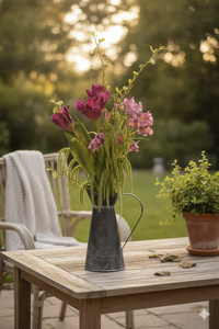 Ramo de Flores Artificiales de Tulipanes Morados Oscuros y Orquídeas con Manchas, Ramo de Flores Artificiales de Tacto Real para Decoración de Mesa de Casa de Campo - Product Image 2