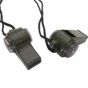 3 In 1 Outdoor Sos Whistle With Compass Thermometer Compact Portable Emergency Survival Gear Gray Abs Material - Product Image 3