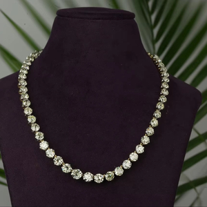 Luxury VS1 Clarity Lab-Grown White Gold <b>Diamond</b> <b>Necklaces</b> IGI SGL Certified Trendy Wedding Gift Swaroop <b>Diamond</b> 18/14Kt - Product Image 1