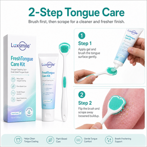 Luxsmile Oem เจลทำความสะอาดลิ้น <span class=keywords><strong>2</strong></span> in 1 ลดกลิ่นปาก ด้ามจับตามหลักสรีรศาสตร์ แปรงขูดทำความสะอาดลิ้นแบบสองด้าน - Product Image 6