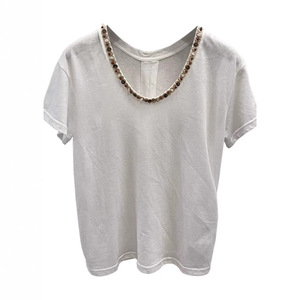 Camiseta de manga corta con cuello redondo y cuentas de color liso para mujer, top básico elegante y único - Product Image 5