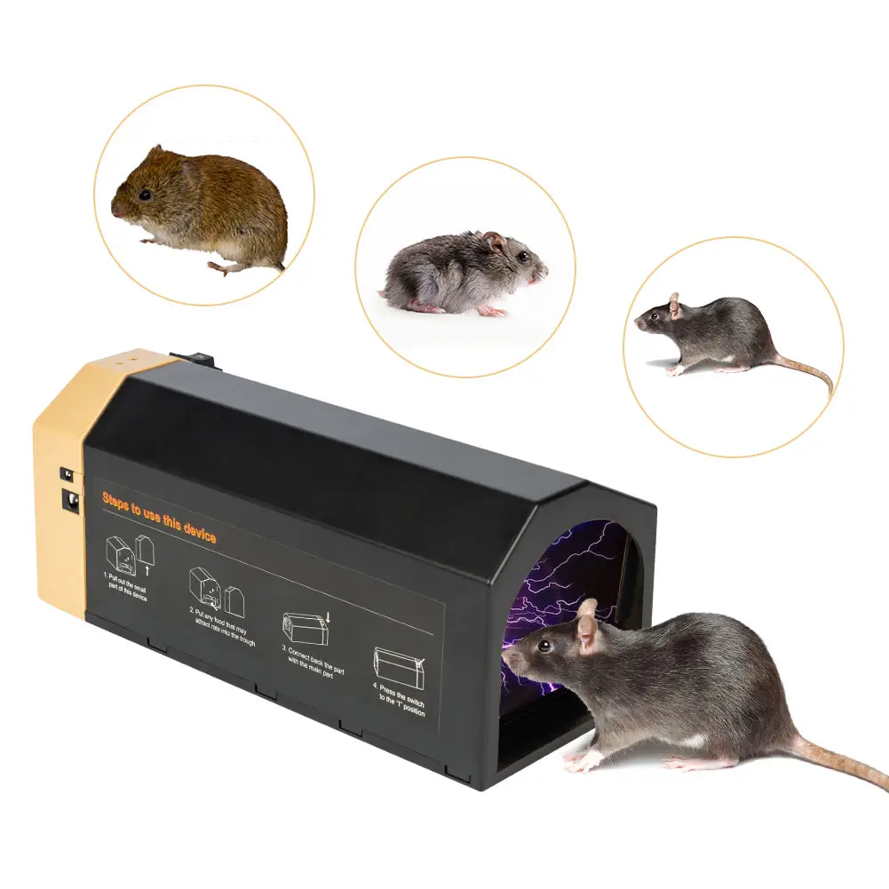 EPA Indoor Electronic MouseTraps with Automatic Door,Humane Electric Shock Rodent Zapper killer for rat Mice Chipmunk Mole Marte