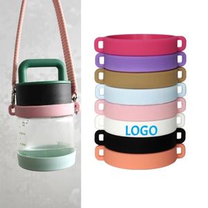 Anneau de suspension élastique en silicone personnalisé avec logo pour bouteille d'eau, accessoires pour bouteille, diamètre de la bouteille 6-10 cm - Product Image 1