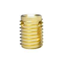 Brass Non-Magnetic Inch Thread Sleeve Polished Finish Fully Threaded Right Hand Socket Drive Straight Groove Variable Inserts