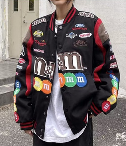 Nouvelle <span class=keywords><strong>Veste</strong></span> Universitaire Homme <span class=keywords><strong>Grande</strong></span> <span class=keywords><strong>Taille</strong></span>, Blouson Aviateur avec Grandes Poches et Lettres Brodées, Style Baseball - Product Image 6