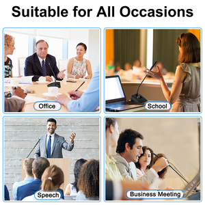 Micrófono Inalámbrico UHF QU7 para Reuniones, Micrófono de Condensador con Brazo Flexible para Conferencias, Enseñanza y Discursos, con Cancelación de Ruido Metálica - Product Image 5