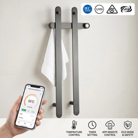 Porte-serviettes chauffant électrique intelligent en acier inoxydable gris anthracite pour usage hôtelier