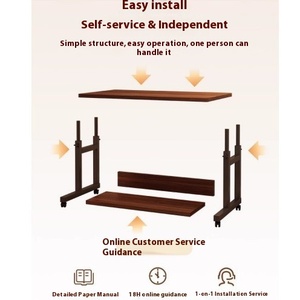 Senshee hiện đại Sofa giường đầu giường bàn Chiều cao có thể điều chỉnh đơn giản Máy tính để bàn máy tính bàn nhỏ di động bảng cho nhà hoặc phòng ngủ - Product Image 6