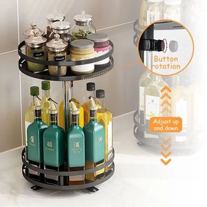 Moderno Portaspezie Girevole Multifunzione a 1/2/3 Ripiani Regolabile in <span class=keywords><strong>Acciaio</strong></span> al Carbonio per <span class=keywords><strong>Cucina</strong></span> - Product Image 4